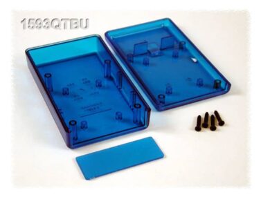 ABS Enclosure, Handheld Instrument, Removable Panel, Battery Door, Transparent Blue - 112x66x28mm (4.4x2.6x1.1in)