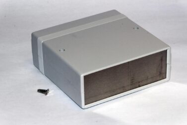 ABS Enclosure, Clam Shell w/Aluminium Panels, Gray - 134x135x50mm (5.3x5.3x2in)