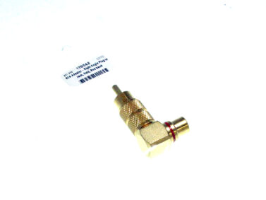 RCA Adapter - Right Angle Plug to Jack, Gold, Red band