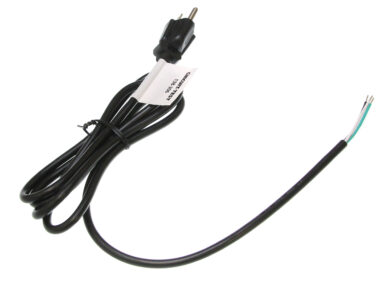 3 Conductor - NEMA5-15P to Tinned ends, Black, 18/3SVT, 6ft
