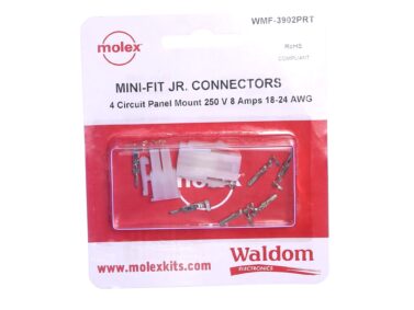 0.093" Pin, 4-Pos'n Panel Mt Connector - 2x2, Mini-Fit Jr, Molex