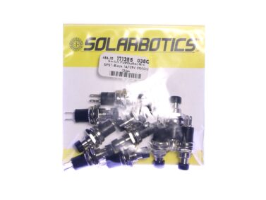Switch, Pushbutton Mini - SPST-Black, 1A/125V, Off/(On), 10/pk