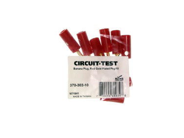 Banana Plug - Gold, Red, 10/pk