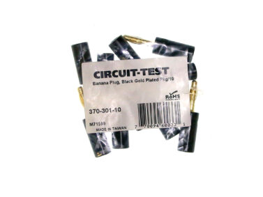 Banana Plug - Gold, Black, 10/pk
