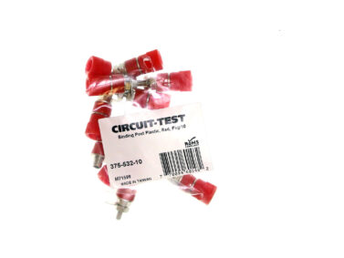 Binding Post Plastic, Red, Pkg/10