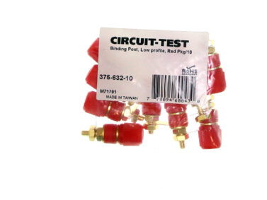 Binding Post Plastic, Gold - Red, 10/pk