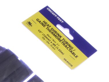 Heatshrink, Black - 1/2" x 4ft, Value Pack of 10
