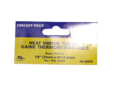 Heatshrink, 1/8x4' - Black, 10/pk