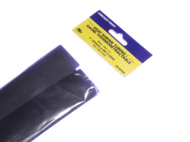 Heatshrink, 1" x 4' - Black, 4/pk
