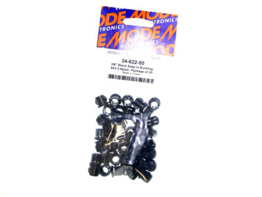 94V-2 black nylon snap-in bushings For 3/8" hole 1/4" I.D. - PKG OF 50