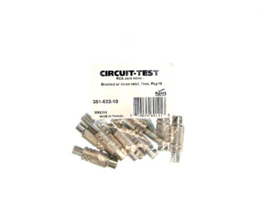 RCA Jack Inline - Shielded w/ strain relief, 7mm, 10/pk
