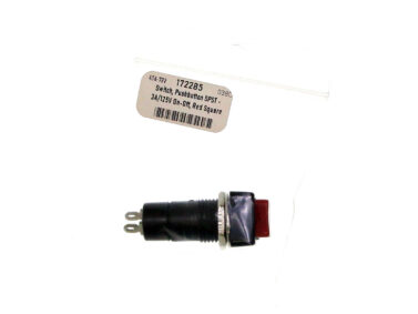 Switch, Pushbutton SPST - 3A/125V On-Off, Red Square
