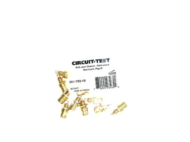 RCA Jack Chassis - Gold plated, Red Insert, Pkg/10