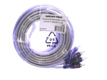3-RCA Plugs to 3-RCA Plugs, Premium Component Video Cable, Gold 12ft
