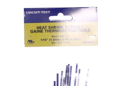 Heatshrink, 1/16" x 4' - Black, 10/pk