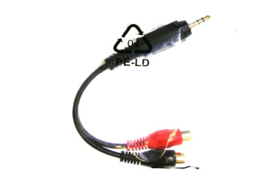 3.5mm Stereo Plug to 2 RCA Jacks Y cable, Gold, 6"