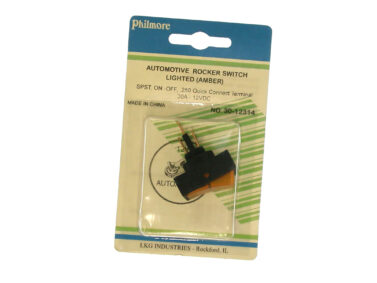 Switch, Rocker, Auto, SPST - AMBER, 30A/12VDC
