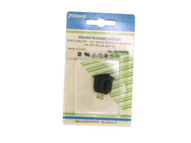 Switch, Rnd Rocker, Snap-in, SPST - 10A/125VAC, (on)-off