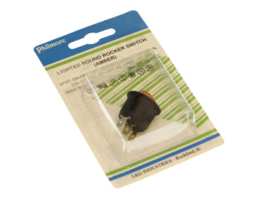 Switch, SPST, 12VDC Illum. - Amber, 10A/125VAC