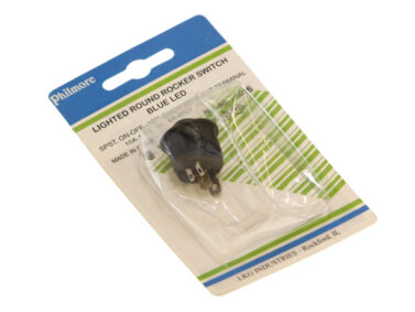 Switch, Rnd. Rocker, Illum., SPST - 2VDC Blue, 10A/125VAC