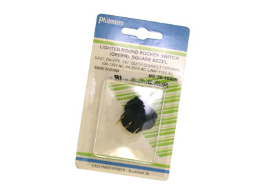 Switch, Rocker, SPST, Illum - 120VAC GREEN, 10A/125VAC