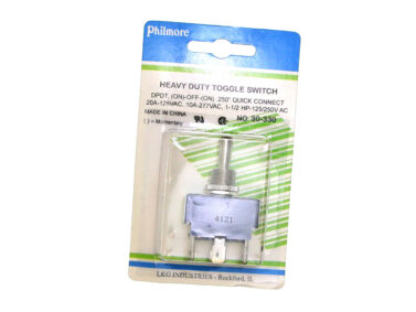 Switch, Bat Toggle, DPDT - 20A/125VAC, (on)-off-(on)
