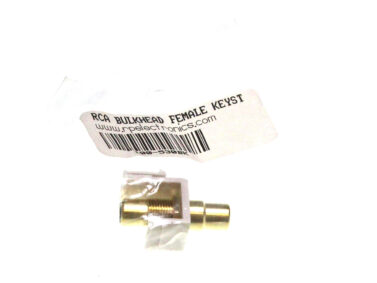 RCA Keystone, Bulkhead F/F, Black ring, White body