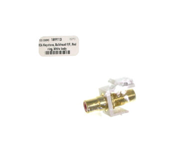 RCA Keystone, Bulkhead F/F, Red ring, White body