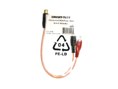 RCA Jack to 2 RCA Plugs Y Cable, Deluxe, Clear Jacket, Gold