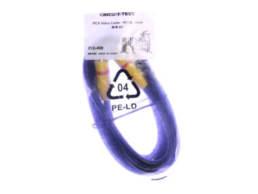 RCA Plug to RCA Plug Video Cable, RG59, Gold 6ft
