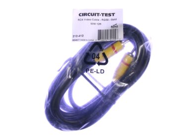 RCA Plug to RCA Plug Video Cable, RG59, Gold 12ft