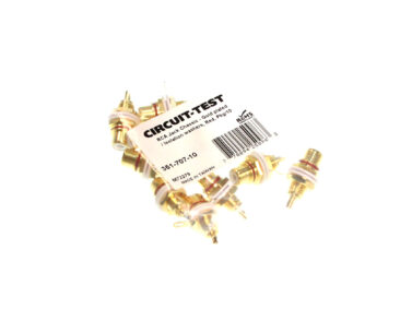 RCA Jack Chassis - Gold plt w/ iso washers, Red, 10/pk