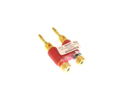 Stacking Dual Banana Plugs - Gold, Red