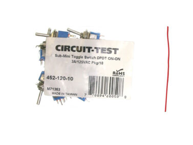 Switch, Toggle Submini - DPDT 3A/125V, On/On, 10/pk