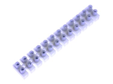 Euro Terminal Strip 12 Position, 8AWG max, 50A/600V, 158x26x26mm