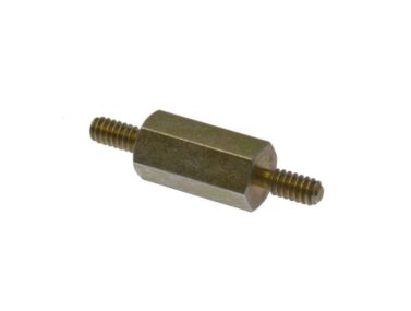 #4-40x1/2in Yellow Zinc Standoff, M/M, 1/4in threaded ends