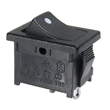 Switch, Rocker - SPST 125VAC 10A, White Dot