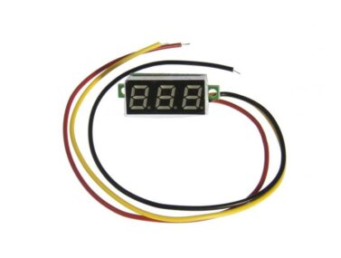 3-wire LED Voltmeter 0-100VDC,  Green