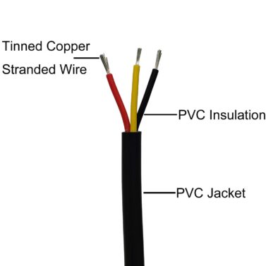Cable, 3C 22AWG - Blk, UL2547,150M
