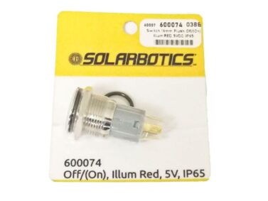 Pushbutton Off/(On) Momentary Switch 16mm, illum Red 5V, IP65