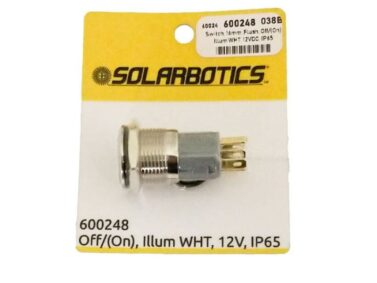 Pushbutton Off/(On) Switch 16mm, illum White 12V, IP65