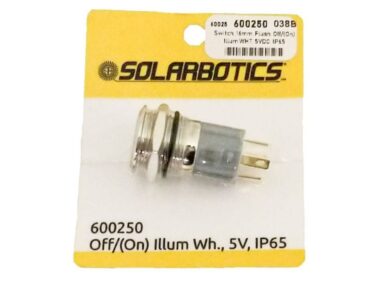 Pushbutton Off/(On) Switch 16mm, illum White 5V, IP65