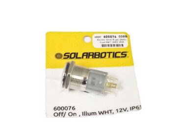 Pushbutton Off/On Latching Switch 16mm, illum White 12V, IP65
