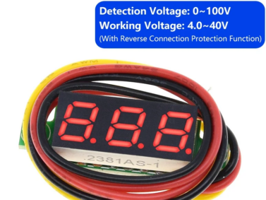 Voltmeter 2.5-100VDC - 0.28" 3-Wire, Red