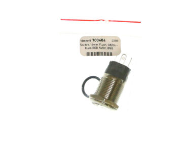 Switch, 16mm, Flush, Off/On - Illum RED, 5VDC, IP65