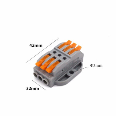 Wire Lever-Lock 3-ch Axial - Low-V, Mountable, 28-12AWG