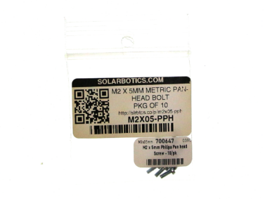 M2x05mm Philips Pan head Screw - 10/pk