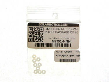 M2 Nut, Nylon, 0.4 pitch - 10/pk