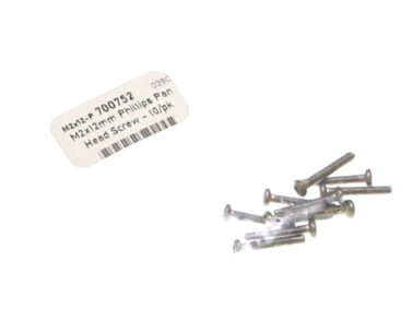 M2x12mm Phillips Pan Head Screw - 10/pk