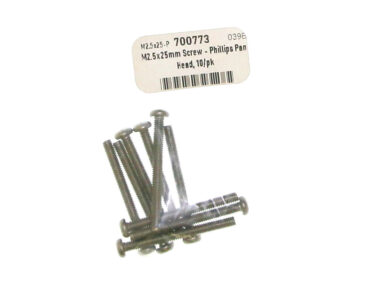 M2.5x25mm Screw - Phillips Pan Head, 10/pk